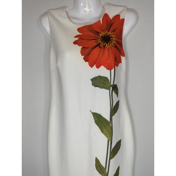Calvin Klein Single Flower Sheath Dress Women's 4 NWT Corpcore Preppy Modest - Picture 3 of 10